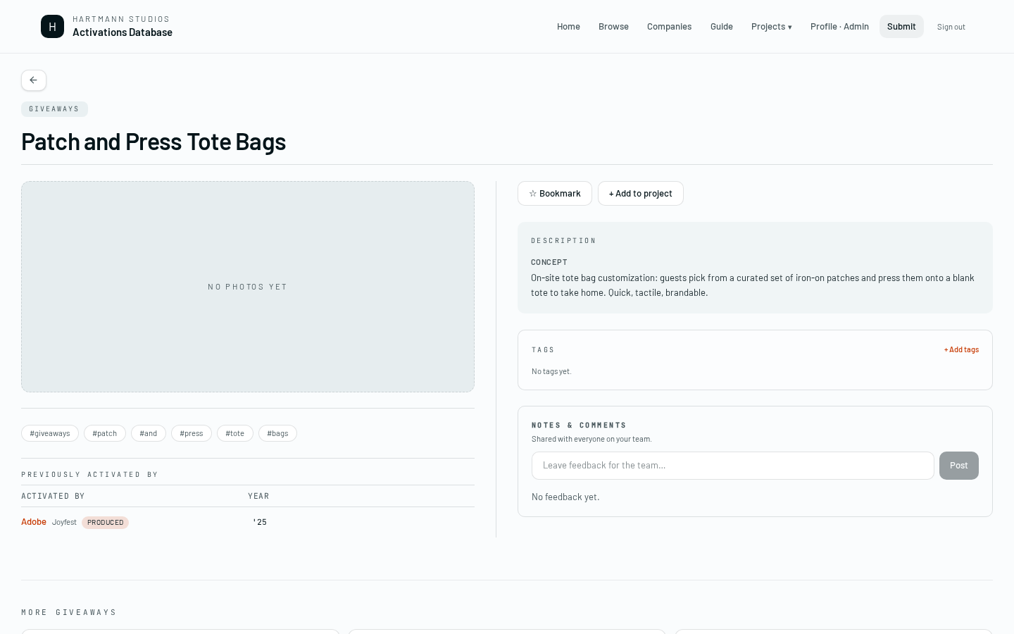 Activation detail page.